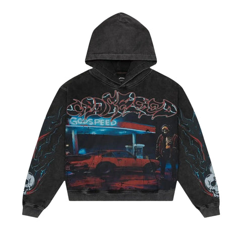 Godspeed Pit Stop Hoodie 'Black Wash'