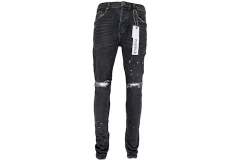 PURPLE BRAND Over Spray Skinny Jeans 'Black'
