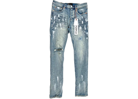 PURPLE BRAND Paint Blowout Jeans 'Light Indigo'