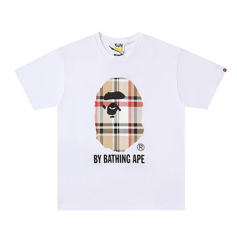 BAPE Check By Bathing Ape Tee 'White/Beige'