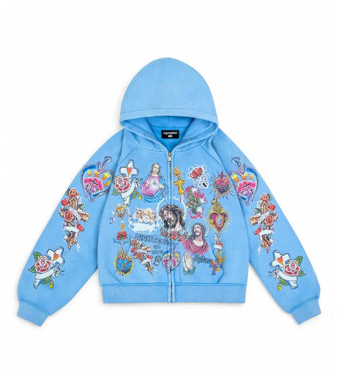 Righteous Risen Zip Ups Hoodie 'Blue'