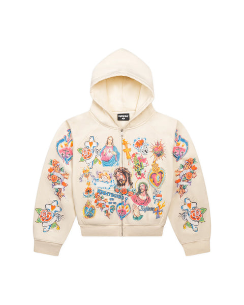 Righteous Risen Zip Ups Hoodie 'Cream'