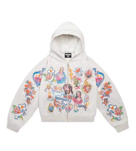 Righteous Risen Zip Ups Hoodie 'Grey'